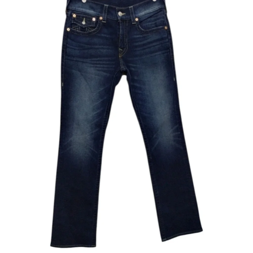 True Religion Ricky Jeans Dark Wash Blue Men's 33 Flat Pocket Preppy